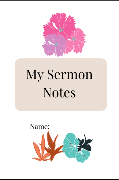 Sermon Notes Journal – | Christian Journal for Church Messages, Bible Study & Reflection