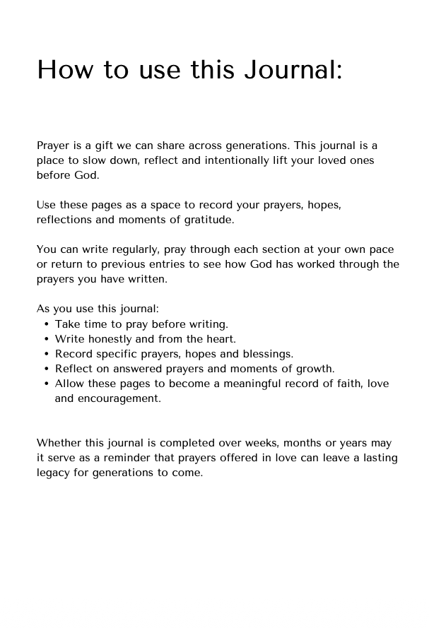 Our Family Prayer Journal