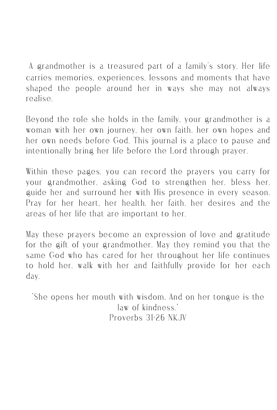 Prayers for my Grandmother